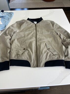 Classic Bomber Jacket in army green with Black Trim
